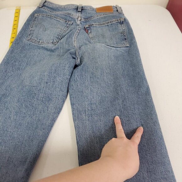 Levis Womens Ribcage Straight Leg Jeans Size 27 Blue Denim Button Fly - Picture 9 of 14